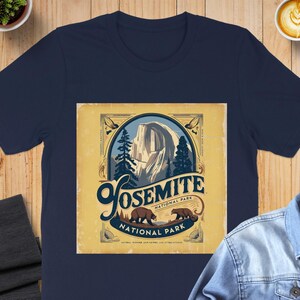 Yosemite National Park-T-shirt, vintage T-shirt met print, natuursouvenir
