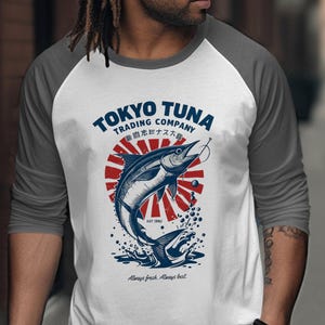 Tokyo Tuna Trading Co Long Sleeve T-Shirt Japanese Sushi Streetwear Graphic Tee Retro Japan Aesthetic Unisex Gift for Sushi  Anime Lovers
