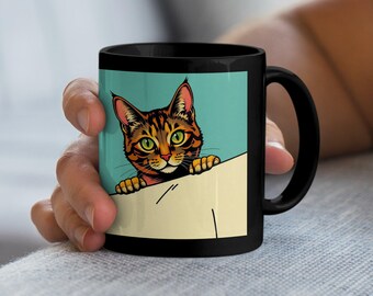 Katzenliebhaber Geschenk Tasse für Katzenliebhaber Niedlicher Retro Katzenbesitzer Wohnkultur Küche Becher Geschenk für Katzenmutter Katzenpapa Bürobecher Geburtstagsgeschenk