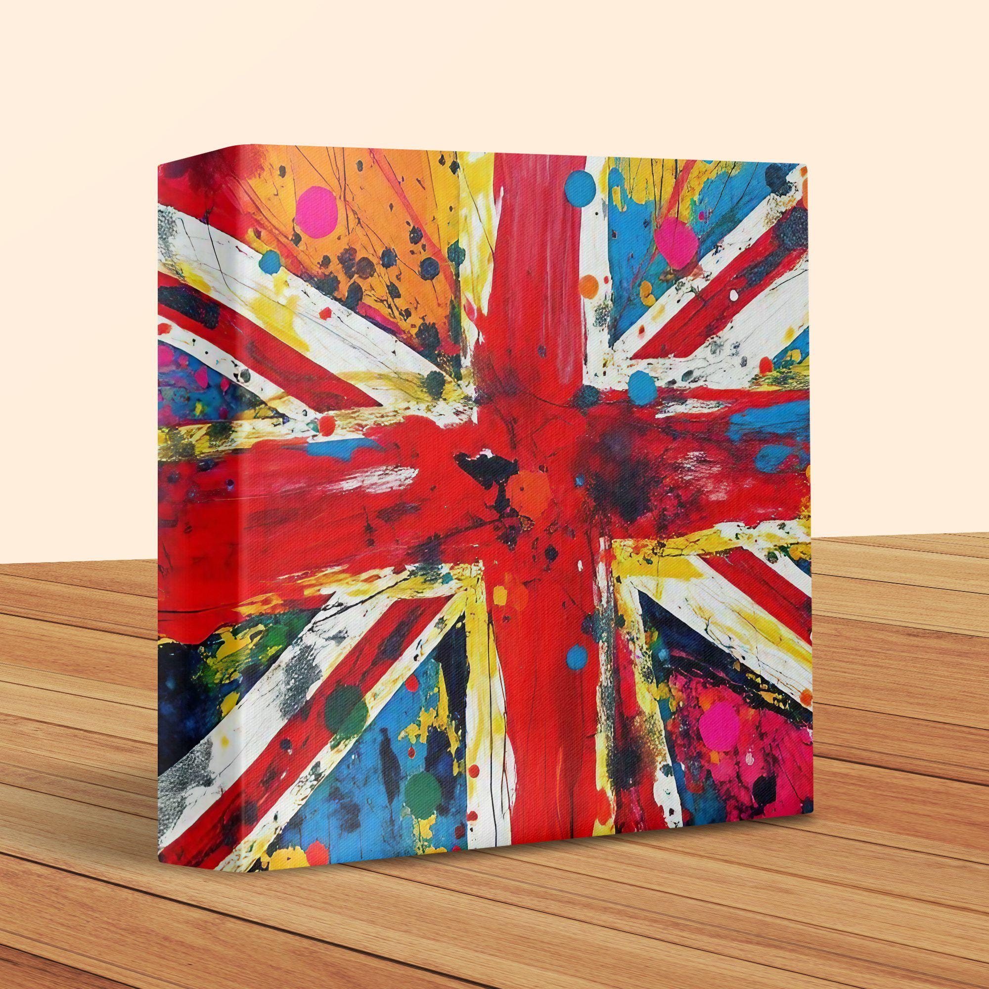 British Flag Pop Art Print, Modern Union Jack Poster, Colorful