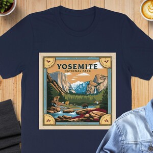 T-shirt Yosemite National Park, T-shirt vintage reisposter