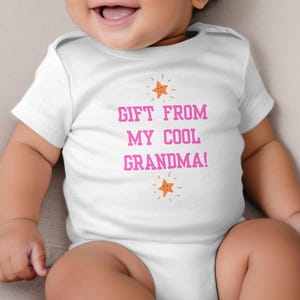 Gift from my cool grandma baby bodysuit, Baby shower gift from grandma, Cute baby clothes, Funny baby bodysuit, Gift for newborn,Family
