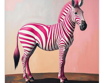 Rosa Zebra Druck, Moderne Tier Wandkunst, Stilvolles Dekor