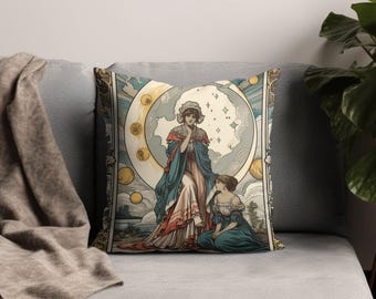 Jugendstil Dekokissen, Zierkissen Viktorianischer Stil, Elegantes Wohndekor