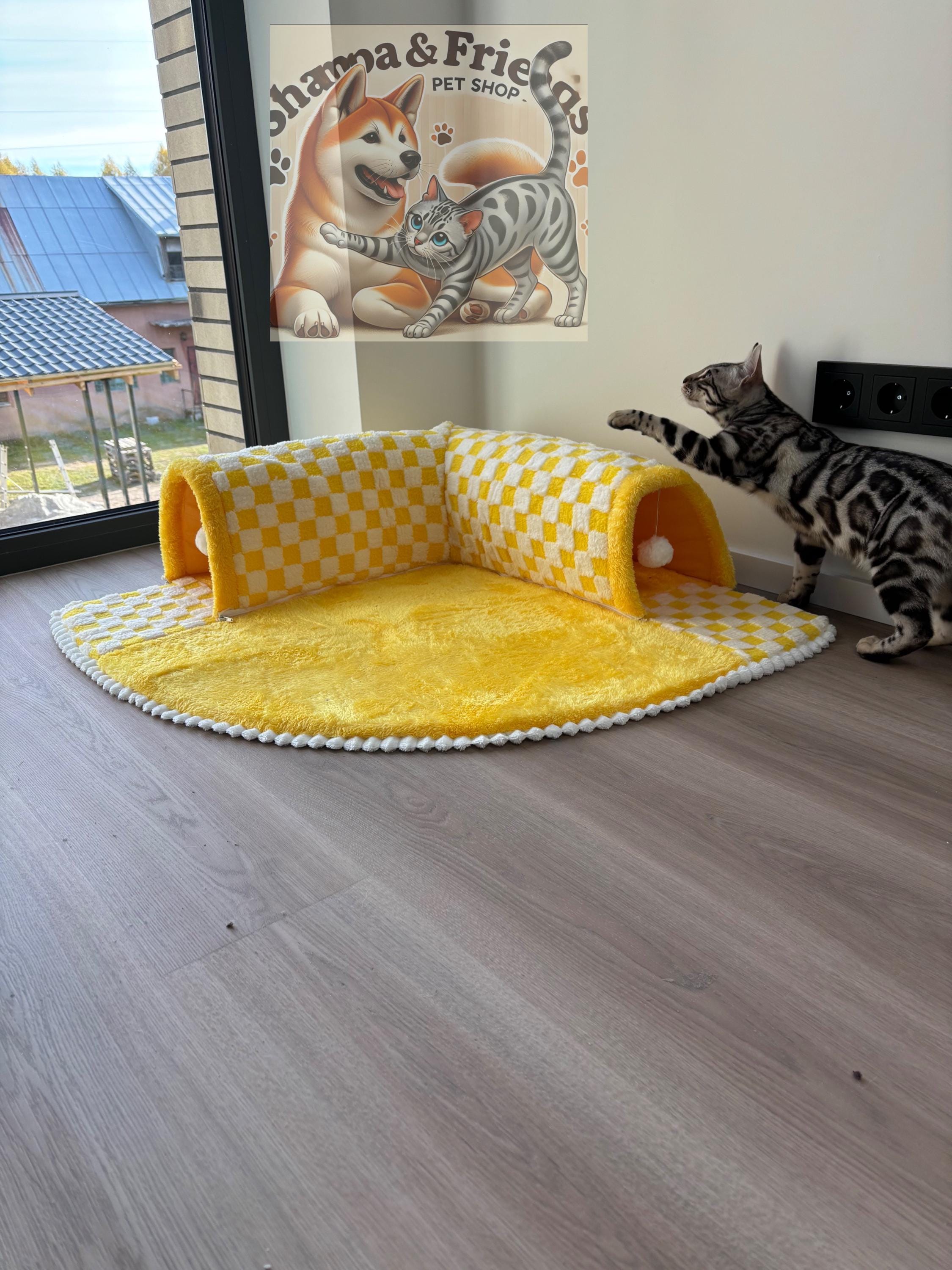 Katzenbett-Tunnel-Niedliches Haus-Kann Spielen-Kätzchen Haus-Hundebett-Mat-Pet-Zwinger Produkte