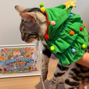Christmas Tree Cape – Festive Pet Costume for Cats and Small Dogs, Holiday Cosplay Accessories