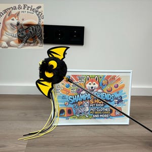 Cat Toy - Stick Teaser - Halloween Fun Toy - Pet Supplies - Cute Monster Bat Toy