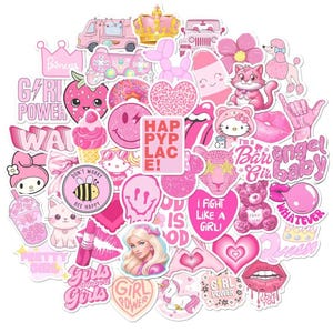 102pcs Pink Aesthetic Girly Stickers, Cute Coquette Stickers for Planner, Laptop, Phone Case, Kindle, Scrapbook, Y2K Stickers, Retro Sticker