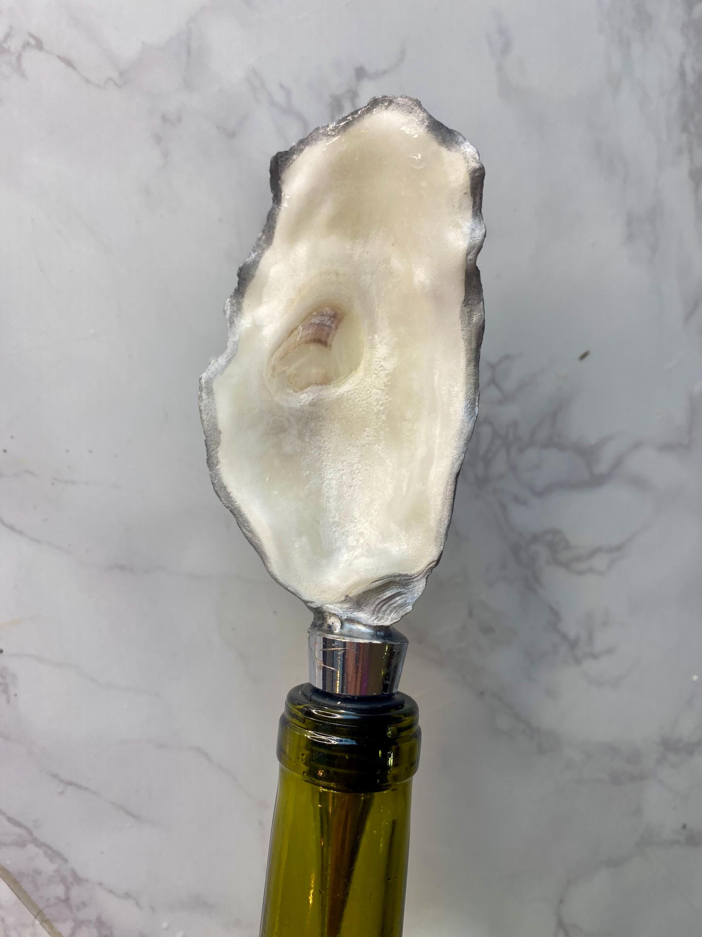 Oyster Shell Wine Stopper, Coastal Beach Decor, Nautical Barware Gift ...