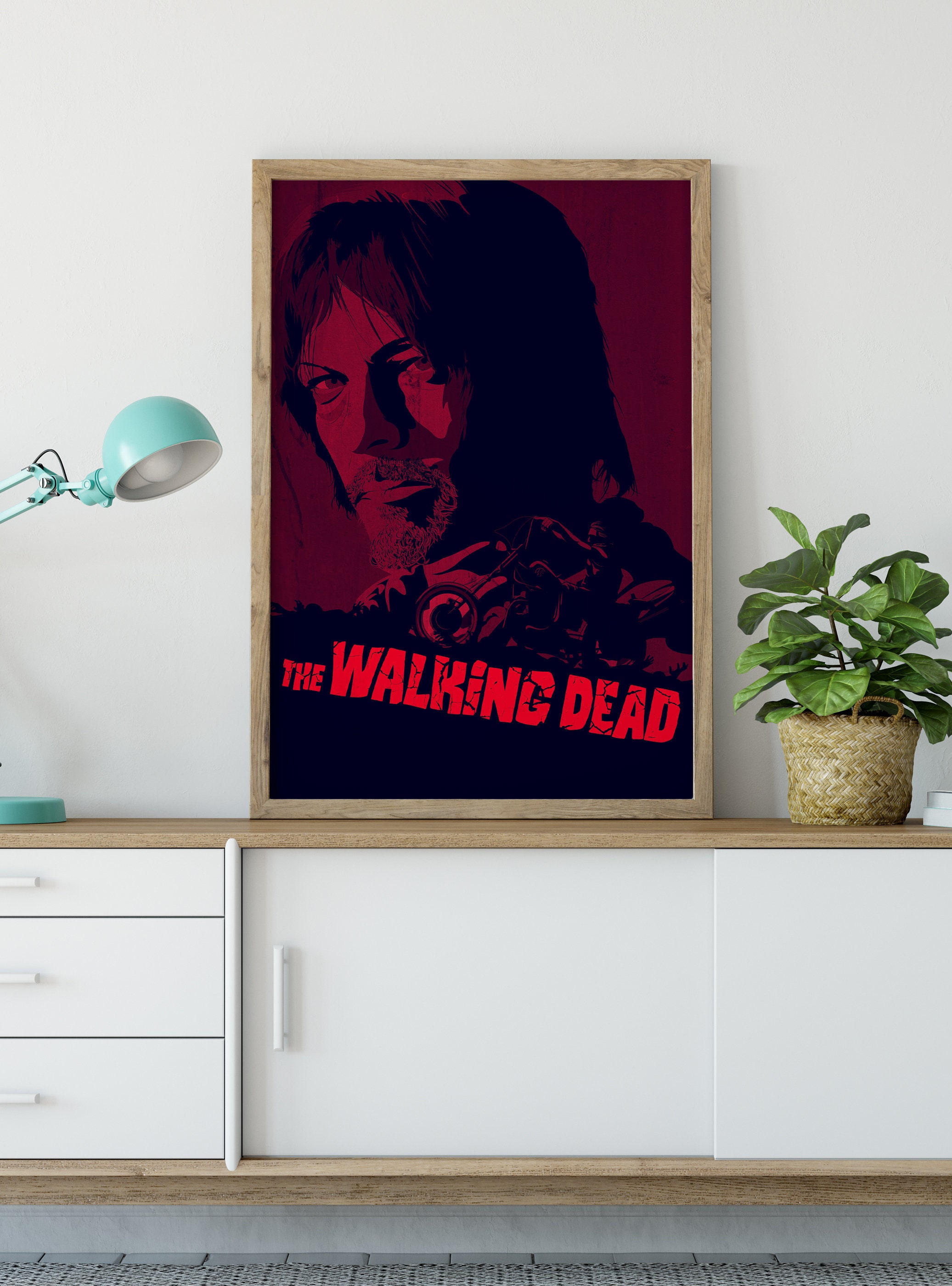 The Walking Dead Daryl Dixon Comic Book Portrait Graphic Etsy