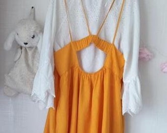 Vintage Next Orange Plus Size Long Sarafan Dress Size 46