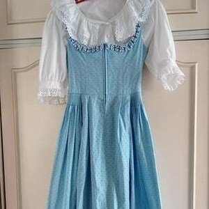 Vintage Blue Cotton Lace Ethnic Sundress Made in Austria Size 40