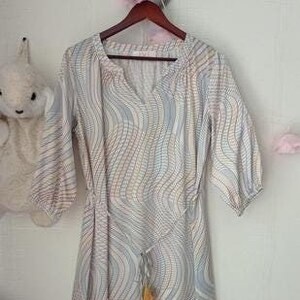 Ivi Collections Elegant and Stylish Multicolored Silk and Viscose Midi Dress Size M