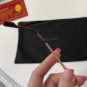 Cartier Light Brown Gradient Lens Rimless Sunglasses image 2