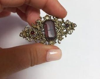 Stunning France Design Vintage Abstract Brooch with Inserts