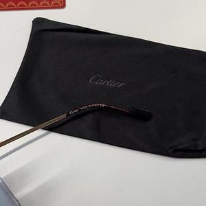 Cartier Light Brown Gradient Lens Rimless Sunglasses image 3