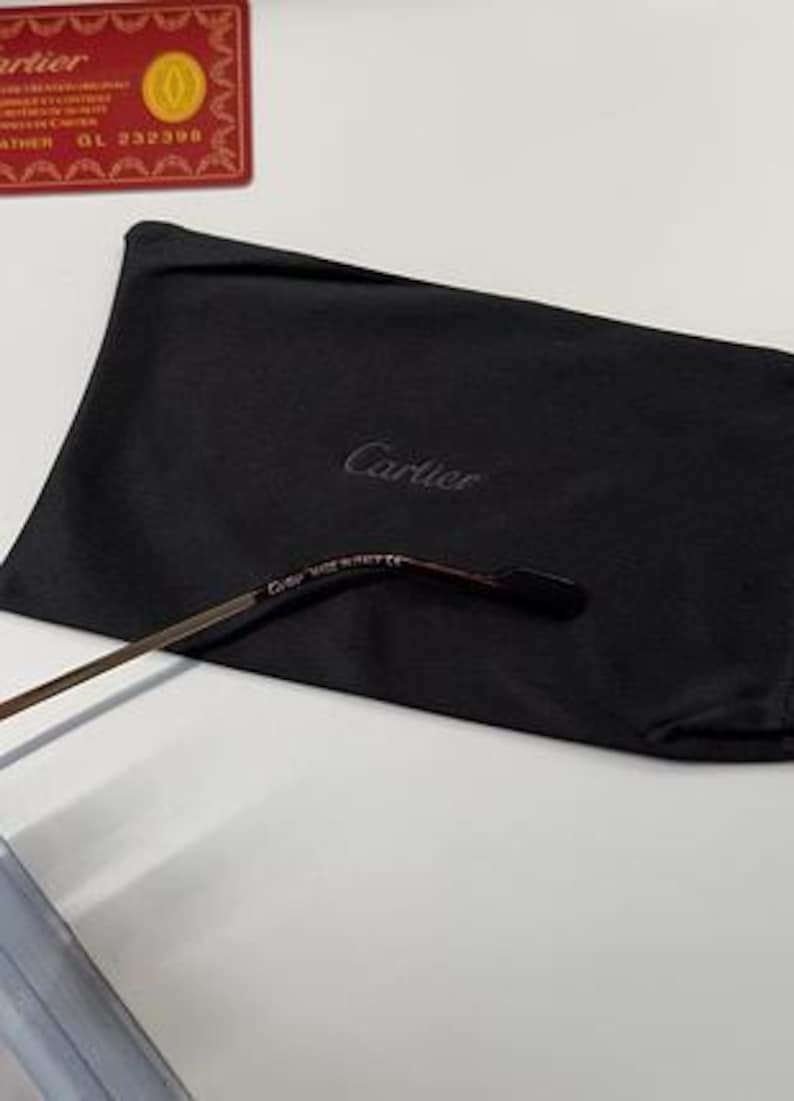 Cartier Light Brown Gradient Lens Rimless Sunglasses image 3