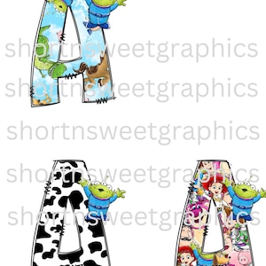 Toy story, alfabeto de toy story, descarga digital, png