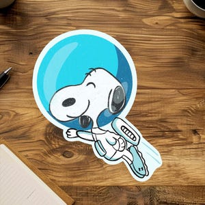 Astronaut Snoopy - sticker, snoopy, cute, funny, Charlie Brown, peanuts, dog, dog lovers, cartoon, vinyl, decal, laptop