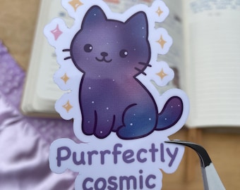 Kosmisk kattklistermärke: Rymdtema vinyldekal
