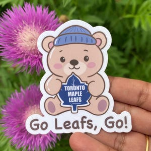 Go Leafs Go Bear - Aufkleber, niedlich, Toronto, Hockeyfans, Geschenk für Papa, Geschenk für Mama, individuell, Ahornblätter, Laptop, Aufkleber