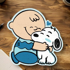 Charlie Blue and Snoopy - stickers, cute, snoopy, Charlie Brown, funny, cartoon, dog, dog lovers, vinyl, decal, laptop