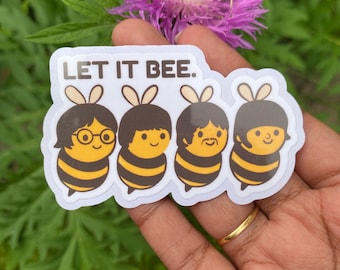 Let It Bee Sticker – Beatles Pun, waterproof Vinyl Decal