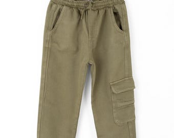 Children's cargo green joggers