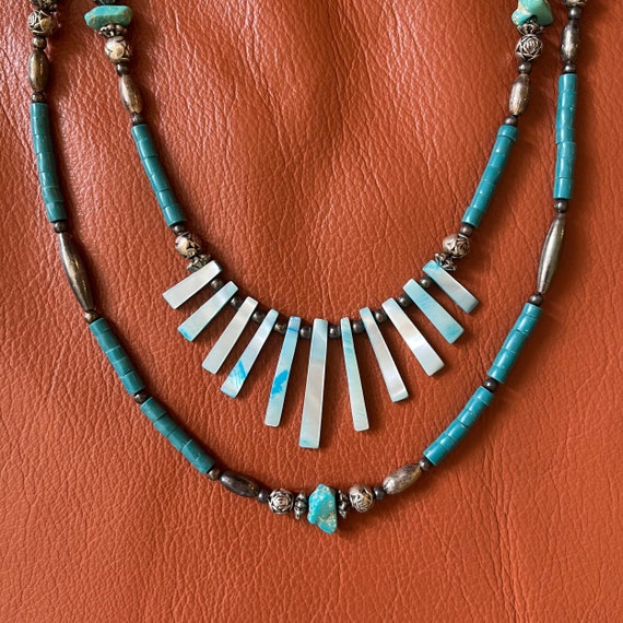 Turquoise necklace, southwest turquoise, western t