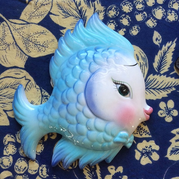 Vintage Lefton Ceramic Fish Wall Decor Etsy