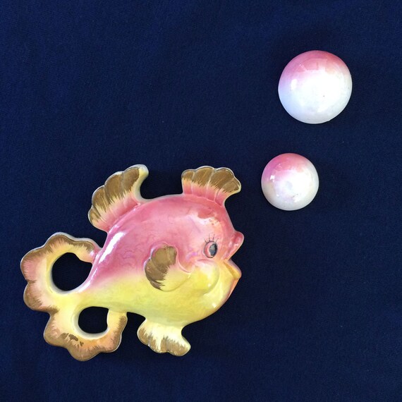 Ceramic Wall Fish Retro Bathroom Decor Fish Planter Vintage Etsy
