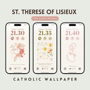 St. Therese of Lisieux | Minimalist Catholic Phone Wallpaper | The Little Flower | Saint Art | St Therese Art | The Little Way Saint Quotes