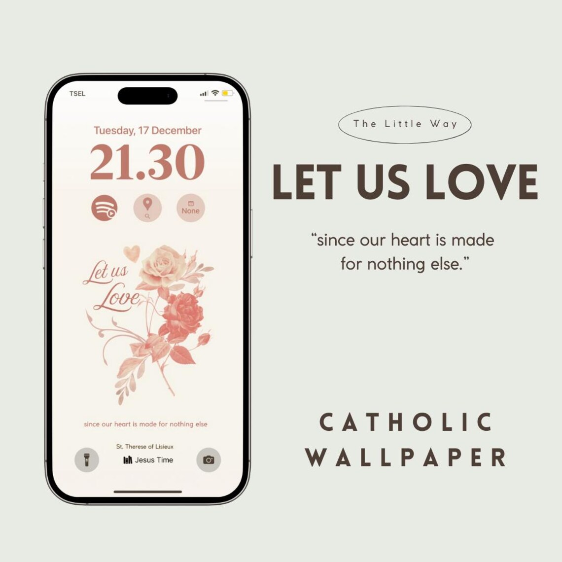 St. Therese of Lisieux Minimalist Catholic Phone Wallpaper the — free download