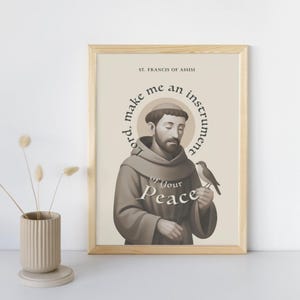 St. Francis of Assisi Quote | Minimalist Catholic Wall Art | Baptism Gift | Catholic Saint | Catholic Classroom Poster | Digital Download