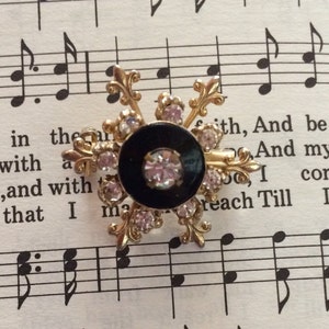 Vintage Gold and Black Brooch