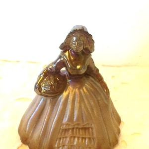 Vintage Amber Brown Boyd Glass Crystal Maiden Girl Princess Collectible Figurine