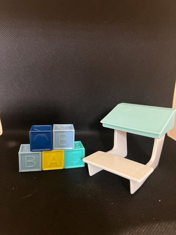 Vintage Barbie School Desk and Alphabet Blocks Etsy Canada