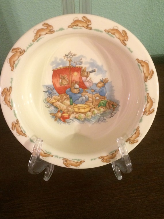 Antique Royal Doulton Bunnykins English Fine Bone China Bunny Rabbit Baby Bowl Etsy Hong Kong