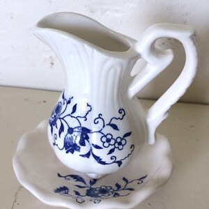 Vintage Miniature Floral Pitcher with Plate