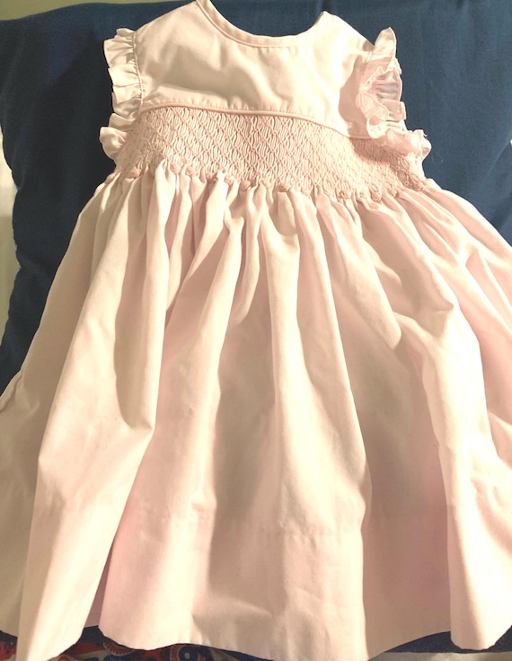 Pale Baby Pink Rose Baby Girl Infant Dress 3 months