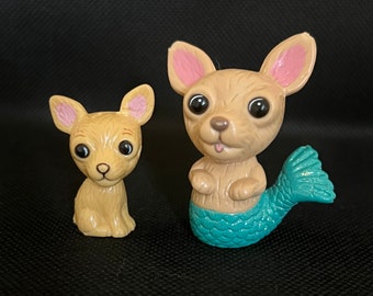 Lot von 2 Barbie-Puppe-Welpe und Meerjungfrau-Welpe von meiner Szene Schnürsenkel-Masquerade-Wahnsinn