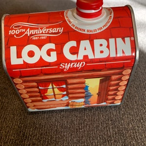 Vintage 100th Anniversary Log Cabin Syrup Tin 1987
