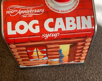 Vintage 100th Anniversary Log Cabin Syrup Tin 1987
