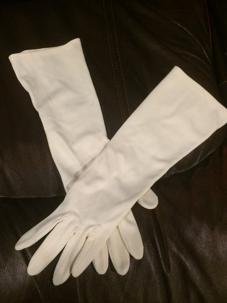Vintage Nylon Long White Gloves Made in Germany Vintage Nylon Long White Gloves Made in Germany