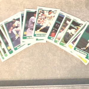 Lotto di 20 carte da baseball Oakland Athletics Fleer 1990