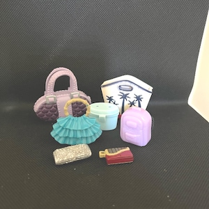 Lot von 7 Barbie-Puppe Geldbörsen Zubehör