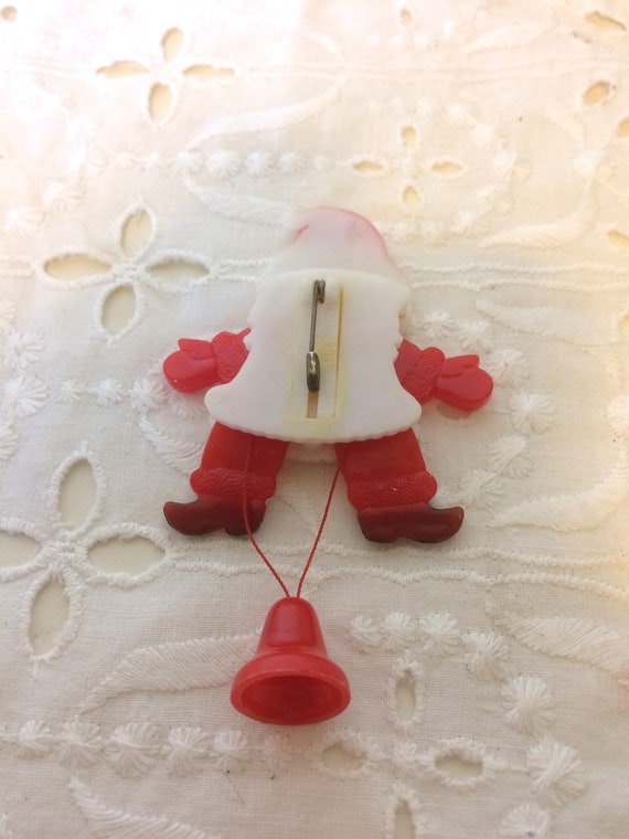 Vintage Plastic Merry Christmas Santa Movable Pin… - image 4