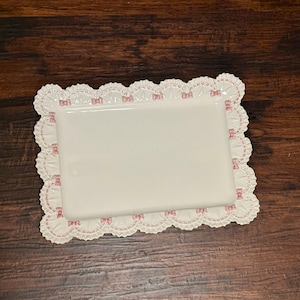 RARE Pink Bow and Lace Bassano Italian Serving Tray