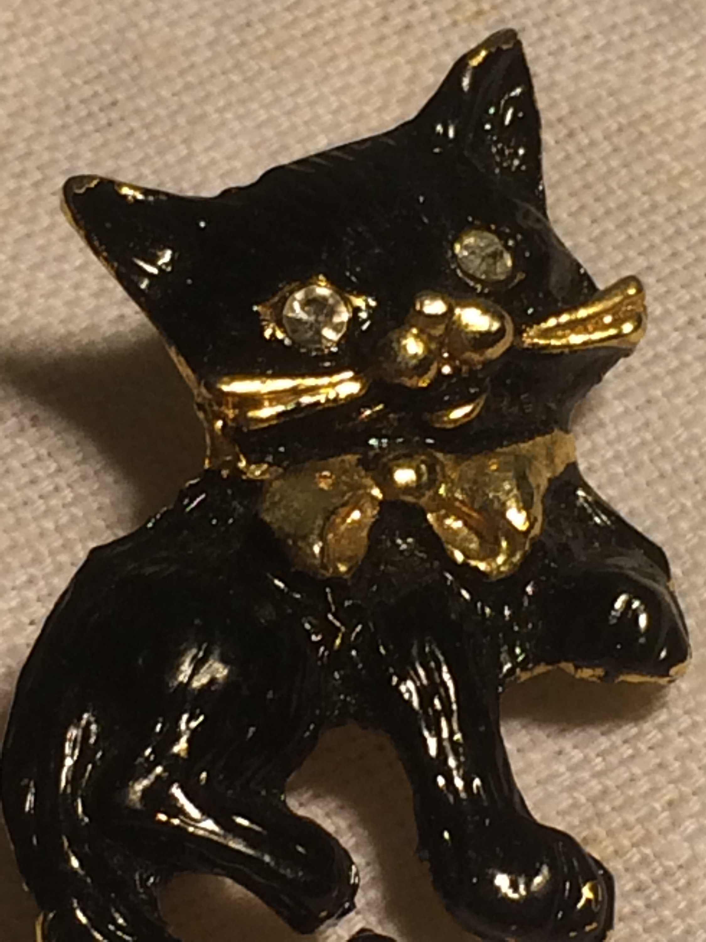 Vintage Black and Gold Kitten Cat Pin Brooch - Etsy