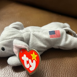 Teenie Beanie Baby Righty the Elephant Plushie Ty Beanie Baby McDonalds Happy Meal Toy 1999